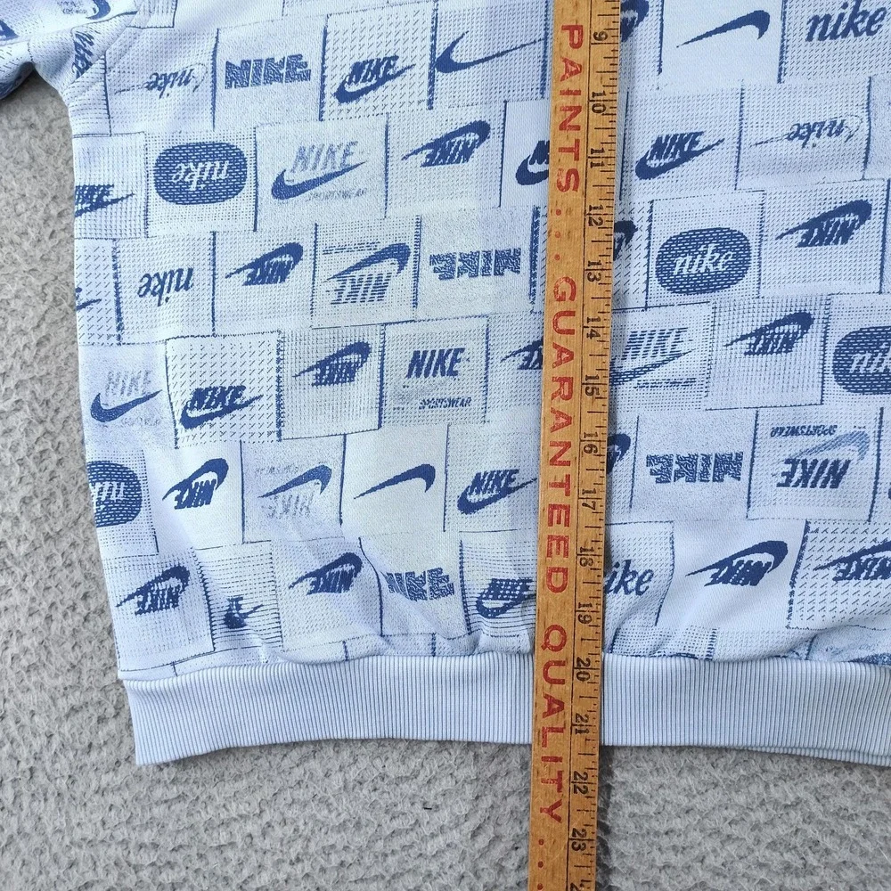 Nike Sportswear Hoodie Kids XL Blue All Over Logo Graphic Pullover FN8741-440